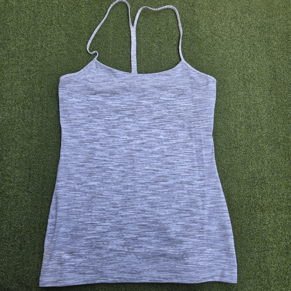Lululemon Tank Top Women's Size 10 Light Gray Power Y Tank
